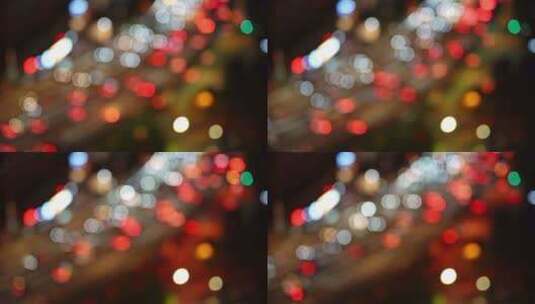 中国上海夜晚城市道路汽车虚化光斑景观高清在线视频素材下载