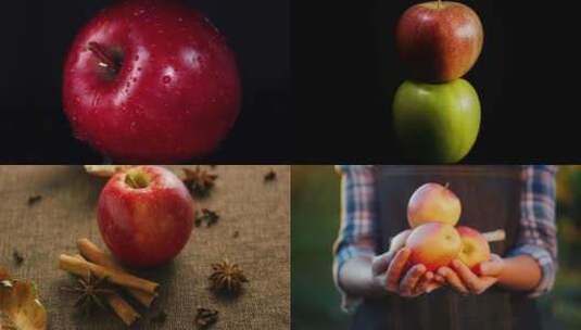 【合集】诱人的红色苹果特写高清在线视频素材下载