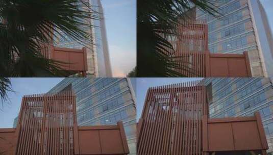 棕榈树走廊风景高清在线视频素材下载