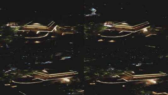 浙江杭州城市夜景交通竖屏航拍高清在线视频素材下载