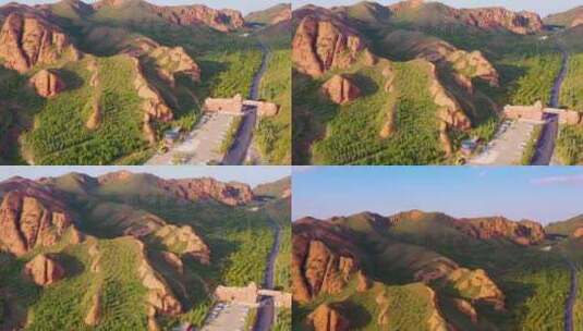 西吉  西吉火石寨国家地质森林公园高清在线视频素材下载