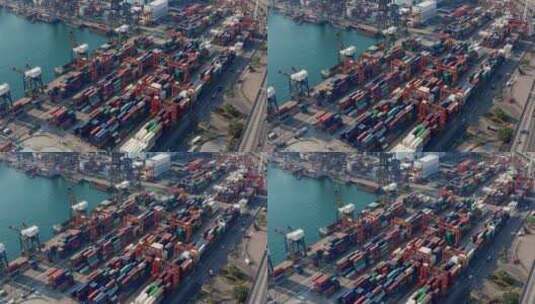 港口、码头、物流运输、航运、长江、集装箱高清在线视频素材下载