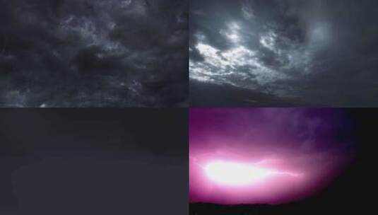 天空中乌云雷暴闪电高清在线视频素材下载