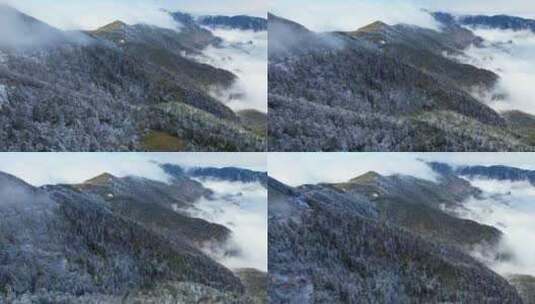 4K壮丽山峰云海自然风光航拍高清在线视频素材下载