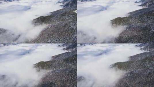 震撼山峰雪景云海大山自然风光延时高清在线视频素材下载