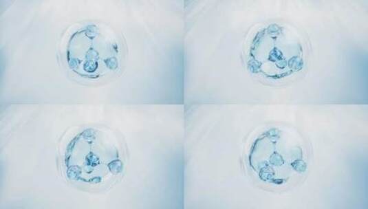 透明水珠与分子3D渲染高清在线视频素材下载