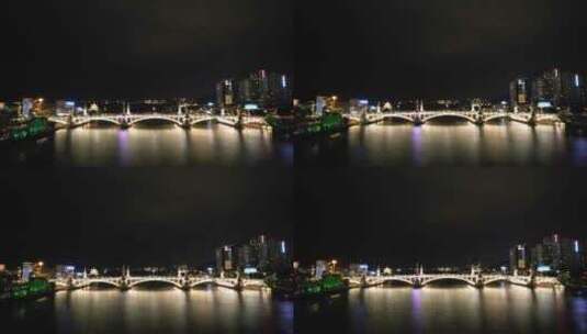 航拍大理夜晚的兴盛大桥高清在线视频素材下载