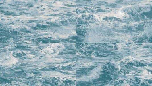 翻滚的海浪浩瀚蔚蓝的大海高清在线视频素材下载