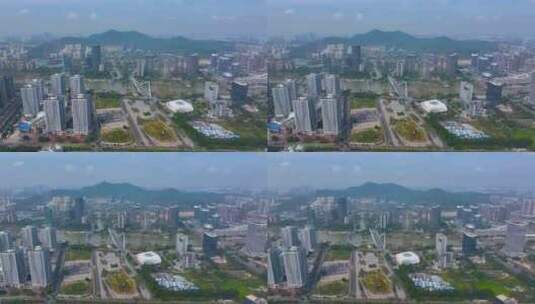 4K航拍广州南沙自贸区城区8高清在线视频素材下载