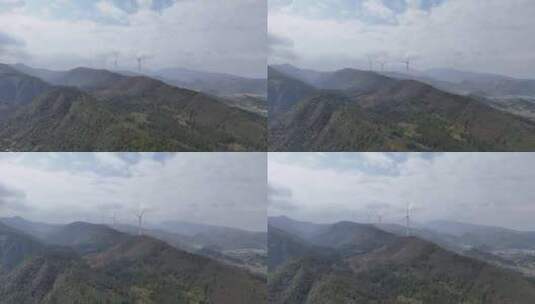 山上的风力发电大风车高清在线视频素材下载
