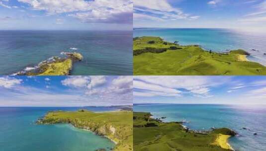 新西兰奥玛鲁南太平洋海岸线风光高清在线视频素材下载
