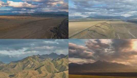 新疆独山子大峡谷黄昏航拍及延时4K50帧高清在线视频素材下载