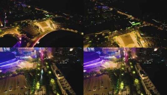杭州黄龙体育中心夜景延时高清在线视频素材下载