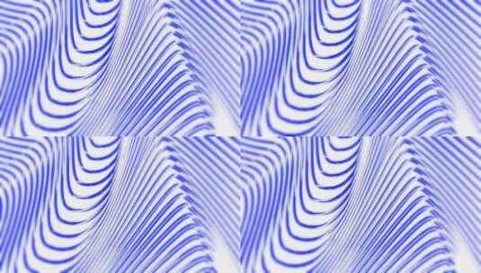 蓝白波浪无缝循环图案抽象运动背景3d动画高清在线视频素材下载