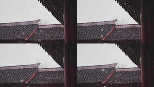 中式屋檐雨滴中国风古代屋檐下雨高清在线视频素材下载