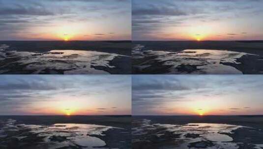 草原湿地日落风景高清在线视频素材下载