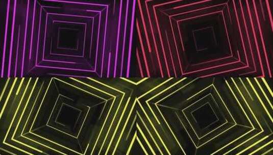 紫色方形霓虹灯动画高清在线视频素材下载