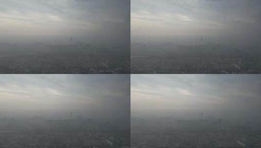 江苏苏州城市清晨迷雾高清在线视频素材下载