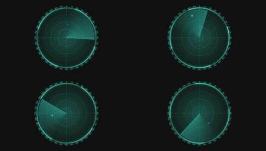 黑色背景下的雷达Hud动画高清在线视频素材下载