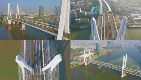 航拍洛溪大桥高清在线视频素材下载