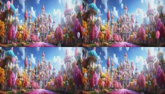 梦幻城堡舞台背景4高清在线视频素材下载