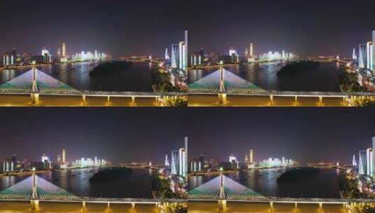 湖南长沙市银盆岭夜景4k航拍高清在线视频素材下载