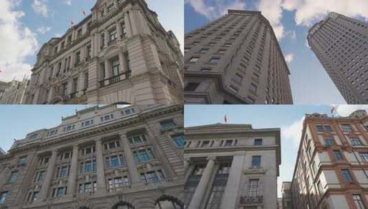 上海外滩万国建筑群西洋复古欧式建筑高清在线视频素材下载