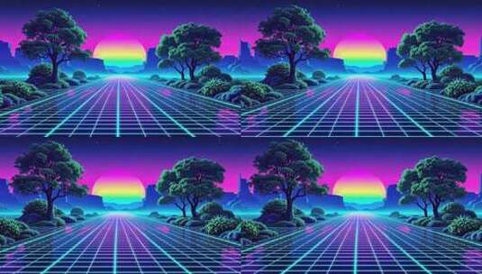 赛博朋克风格科幻道路风光高清在线视频素材下载