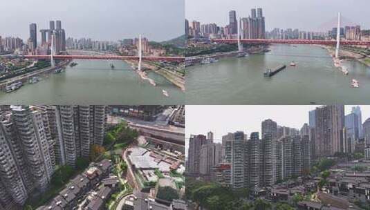 重庆索道长江索道航拍4K高清在线视频素材下载