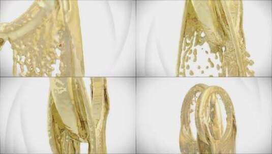 优雅时尚金色液体logo展示片场AE模板高清AE视频素材下载