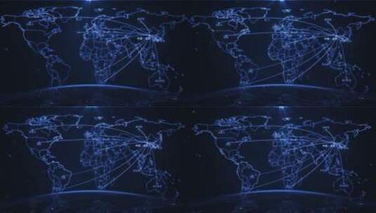 高科技世界地图辐射动画高清AE视频素材下载