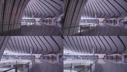 北京大兴机场航站楼 值机柜台高清在线视频素材下载