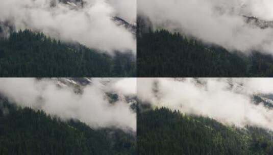 瑞士阿尔卑斯山格林德沃尔德艾格峰底部低云的时间推移高清在线视频素材下载