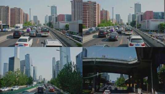4k 实拍北京交通上下班车流高峰期高清在线视频素材下载