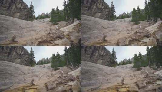 有山有水的岩石景观高清在线视频素材下载