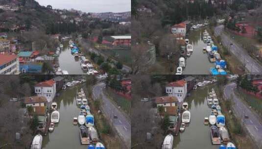 伊斯坦布尔博斯普鲁斯运河鸟瞰图4高清在线视频素材下载
