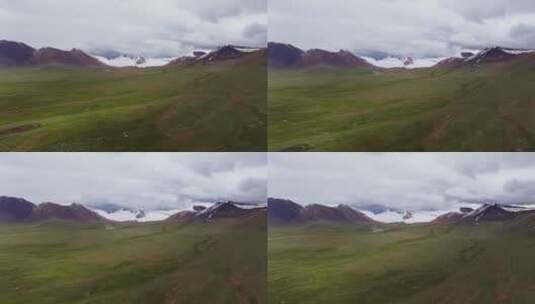 青藏高原唐古拉山雪山风光航拍高清在线视频素材下载