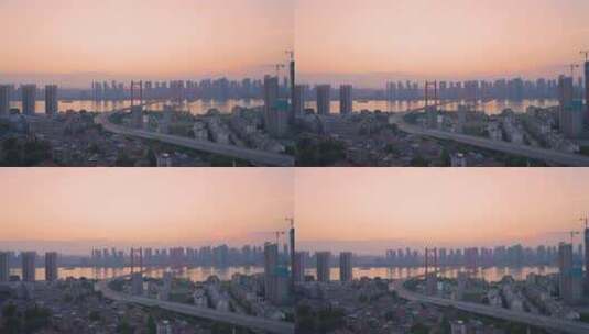 4K120帧实拍武汉夜景鹦鹉洲长江大桥高清在线视频素材下载