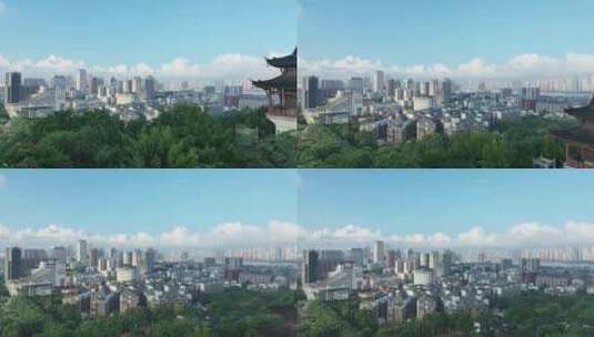 武汉长江两岸风景航拍武昌区城市建筑风光高清在线视频素材下载