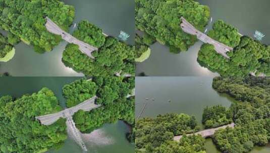 中国杭州西湖旅游宣传片杨公堤选编高清在线视频素材下载