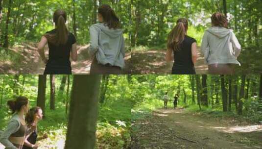 【合集】在树林里面跑步的女性高清在线视频素材下载