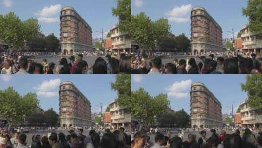 上海武康大楼节假日人流游客国庆节高清在线视频素材下载