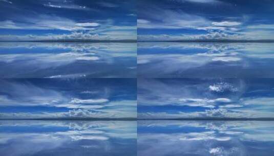 天空之境蓝天白云湖水倒影高清在线视频素材下载