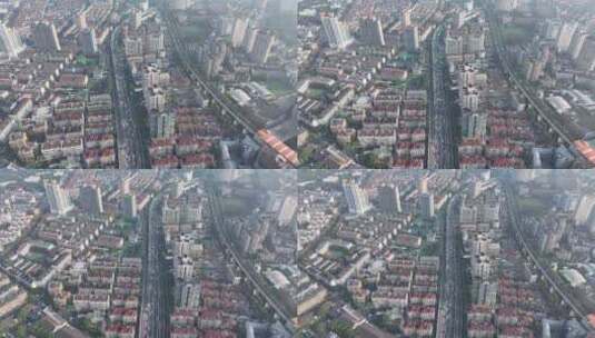 上海早高峰高架车流高清在线视频素材下载