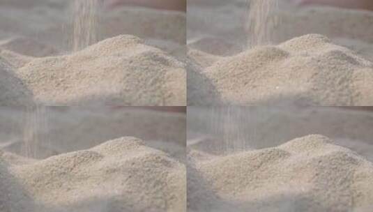 沙漠沙子特写流沙流下高清在线视频素材下载
