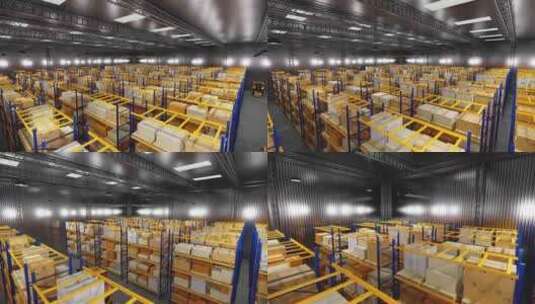 大型零售仓库仓储物流物联网集装箱外贸贸易高清在线视频素材下载