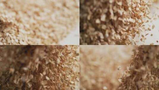 牛奶麦片 燕麦片滴入牛奶营养谷物高清在线视频素材下载