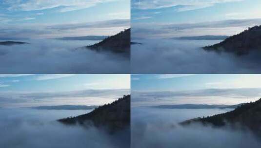 被浓雾包围的山峰高清在线视频素材下载