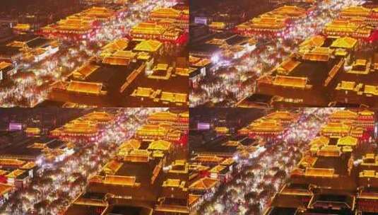 西安大唐不夜城夜景高清在线视频素材下载