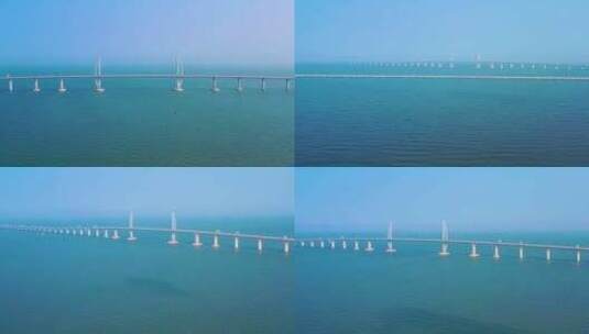 港珠澳大桥跨海大桥建筑航拍高清在线视频素材下载